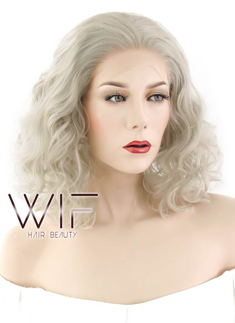 14" Wavy Mixed Blonde Lace Front Synthetic Wig LF1551A