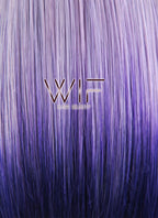 10" Straight Mixed Purple With Dark Roots Lace Front Synthetic Wig LF1552