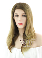 14" Wavy Blonde Mixed Brown Lace Front Synthetic Wig LF1574
