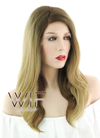 14" Medium Wavy Two Tone Brown Lace Front Synthetic Hair Wig LF1574