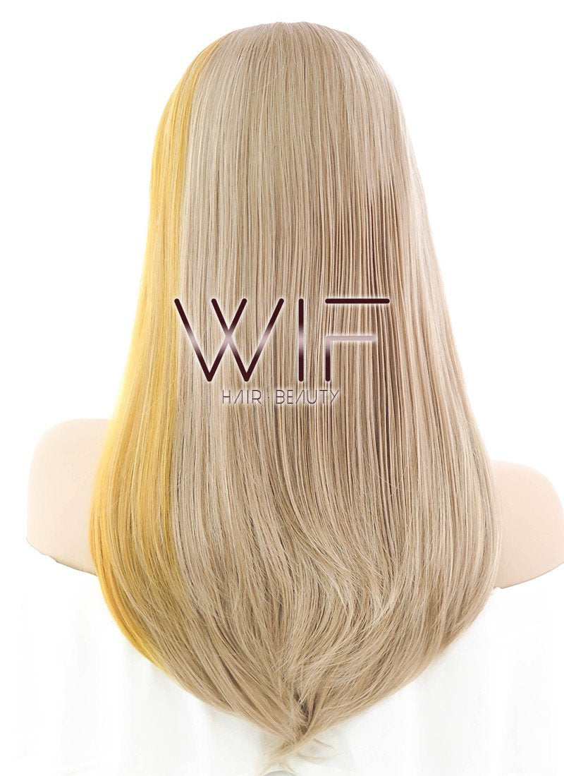 16" Straight Medium Blonde Mixed Ginger Lace Front Synthetic Wig LF1577