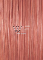 24" Long Straight Pinkish Orange With Blonde Lace Front Synthetic Hair Wig LF1578