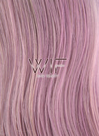 16" Long Wavy Black Pink Purple Grey Mixed Lace Front Synthetic Hair Wig LF1581A