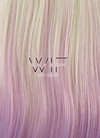 10" Short Curly Light Blonde With Purple Lace Front Synthetic Hair Wig LF1582