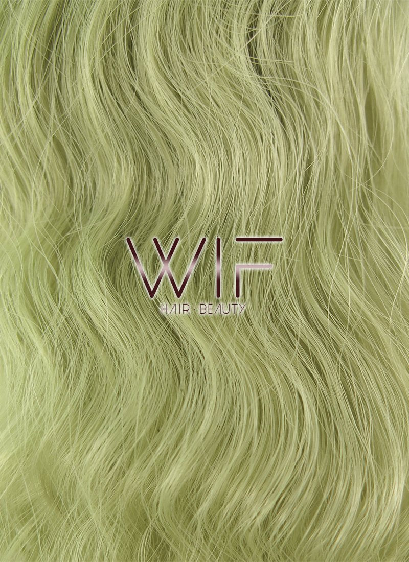 14" Curly Green With Dark Roots Lace Front Synthetic Wig LF1583A