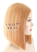 12" Short Straight Mixed Light Orange Lace Front Synthetic Hair Wig LF1585