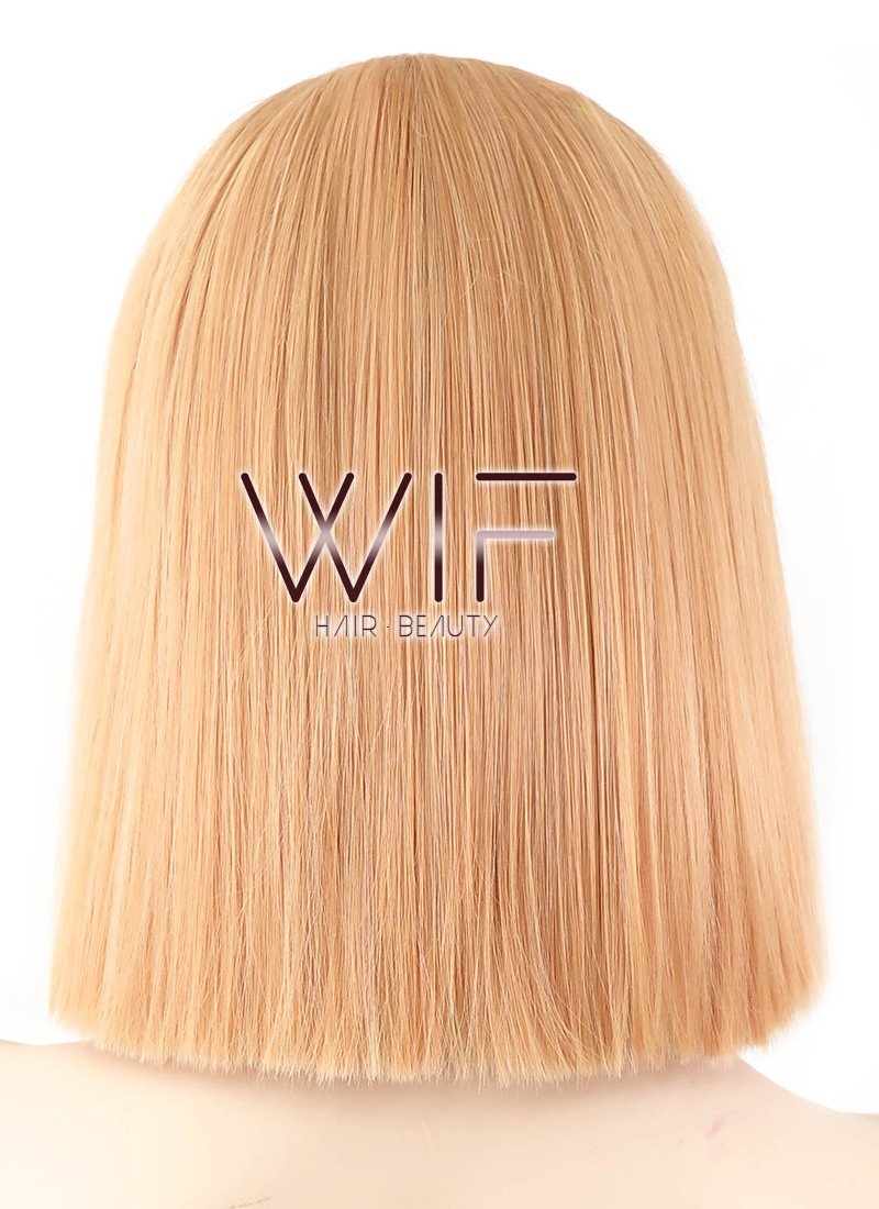 12" Short Straight Mixed Light Orange Lace Front Synthetic Hair Wig LF1585