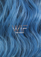 16" Curly Two Tone Blue Lace Front Synthetic Wig LF1586