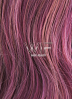 14" Medium Curly Purple with Pink Tips Lace Front Synthetic Hair Wig LF1593