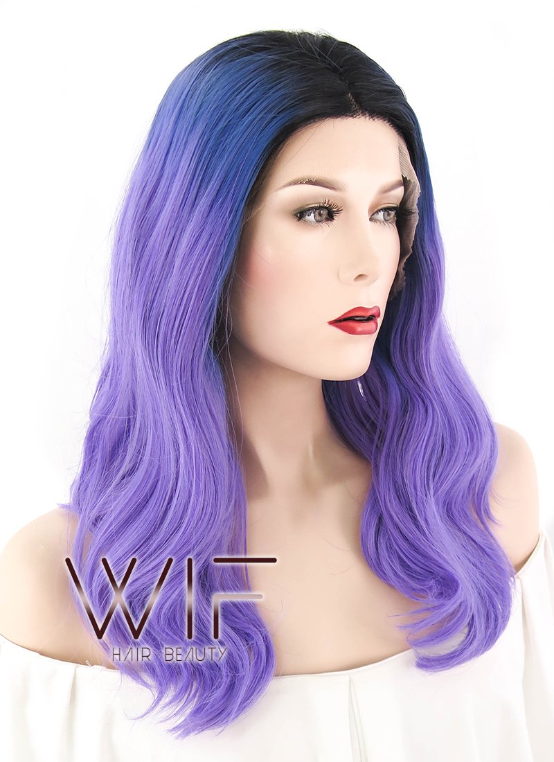 16" Medium Straight Black Lace Front Synthetic Hair Wig LF1603