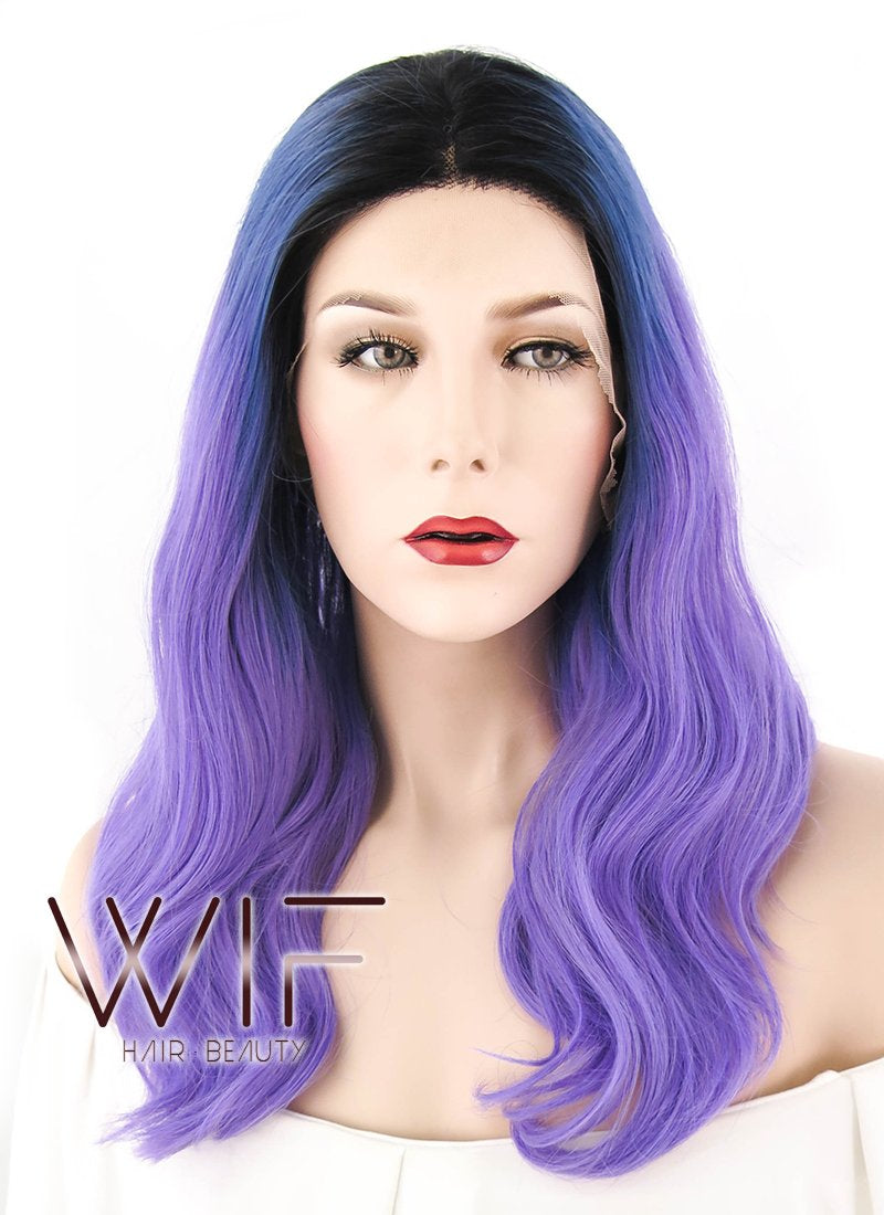 16" Medium Straight Black Lace Front Synthetic Hair Wig LF1603