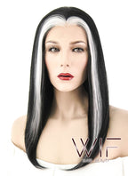 12" Straight Black Mixed White Star Wars Ysanne Isard Lace Front Synthetic Wig LF1605