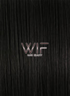 12" Short Straight Black Mixed White Lace Front Synthetic Hair Wig LF1605