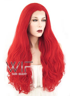 28" Wavy Red Lace Front Synthetic Wig LF1606
