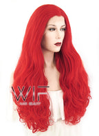 28" Wavy Red Lace Front Synthetic Wig LF1606