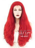 28" Wavy Red Lace Front Synthetic Wig LF1606