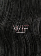 30" Wavy Black Mixed White Lace Front Synthetic Wig LF1612