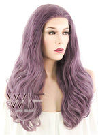 20" Wavy Mixed Ash Purple Lace Front Synthetic Wig LF1614