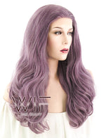 20" Wavy Mixed Ash Purple Lace Front Synthetic Wig LF1614