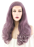 20" Wavy Mixed Ash Purple Lace Front Synthetic Wig LF1614