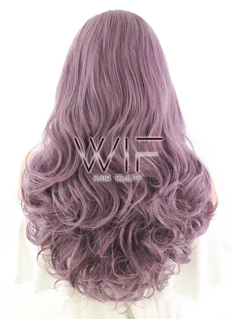 20" Wavy Mixed Ash Purple Lace Front Synthetic Wig LF1614