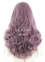 20" Wavy Mixed Ash Purple Lace Front Synthetic Wig LF1614