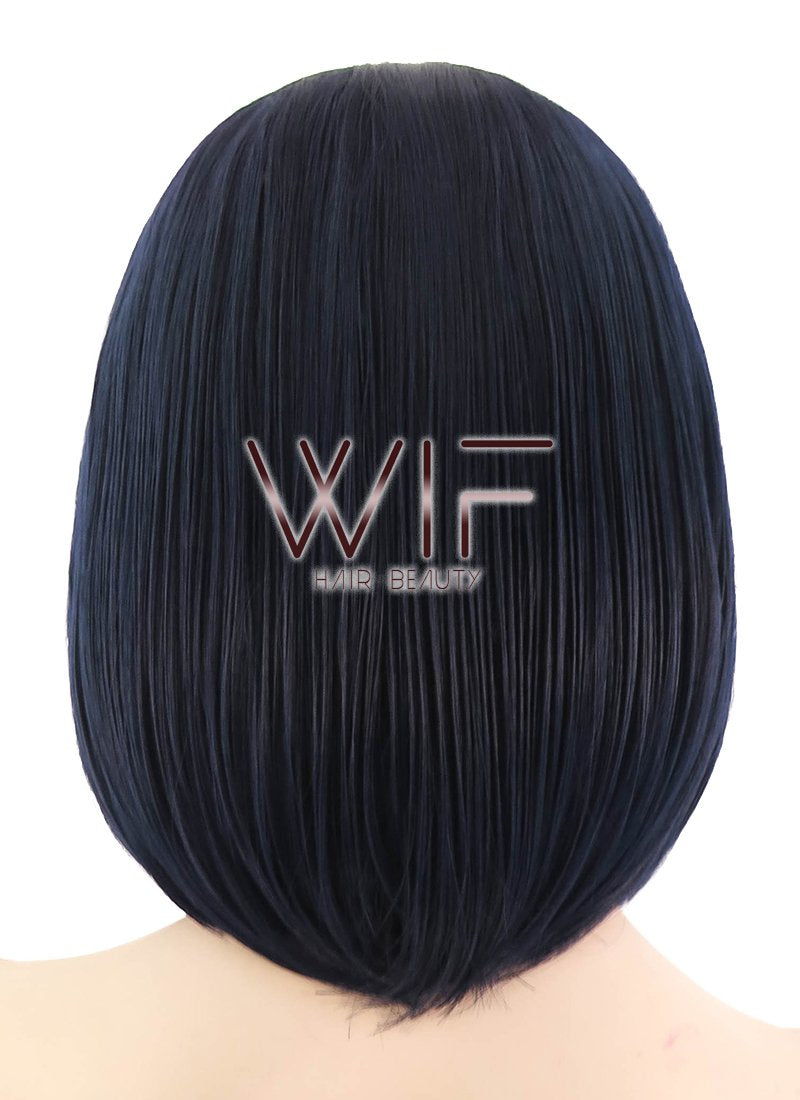 12" Straight Dark Blue Lace Front Synthetic Wig LF1615