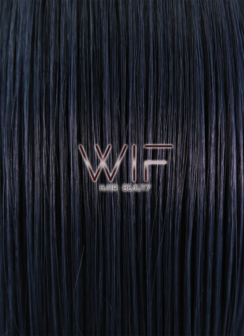 12" Straight Dark Blue Lace Front Synthetic Wig LF1615