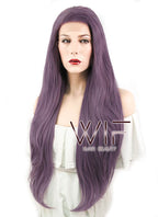 24" Wavy Ash Purple Lace Front Synthetic Wig LF1619