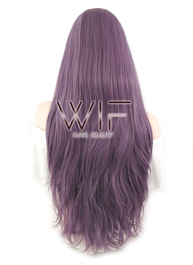 24" Wavy Ash Purple Lace Front Synthetic Wig LF1619