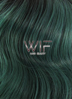14" Wavy Green With Dark Roots Lace Front Synthetic Wig LF1620