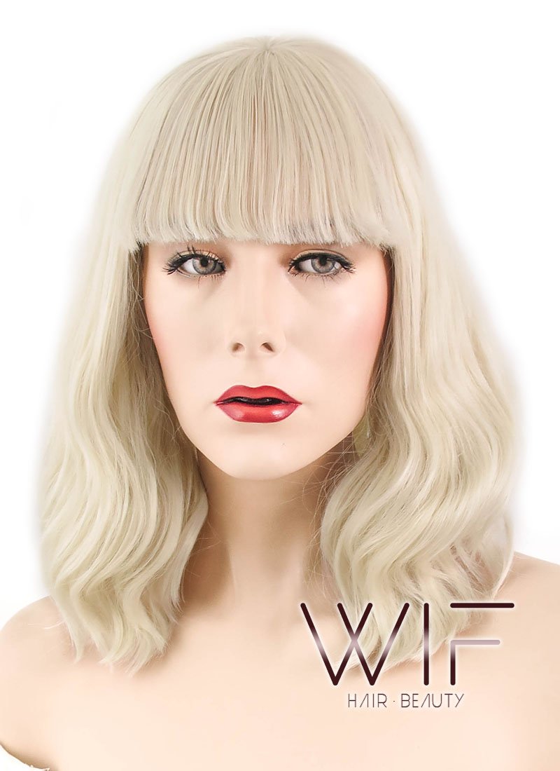 14" Wavy Light Blonde Lace Front Synthetic Wig LF1621