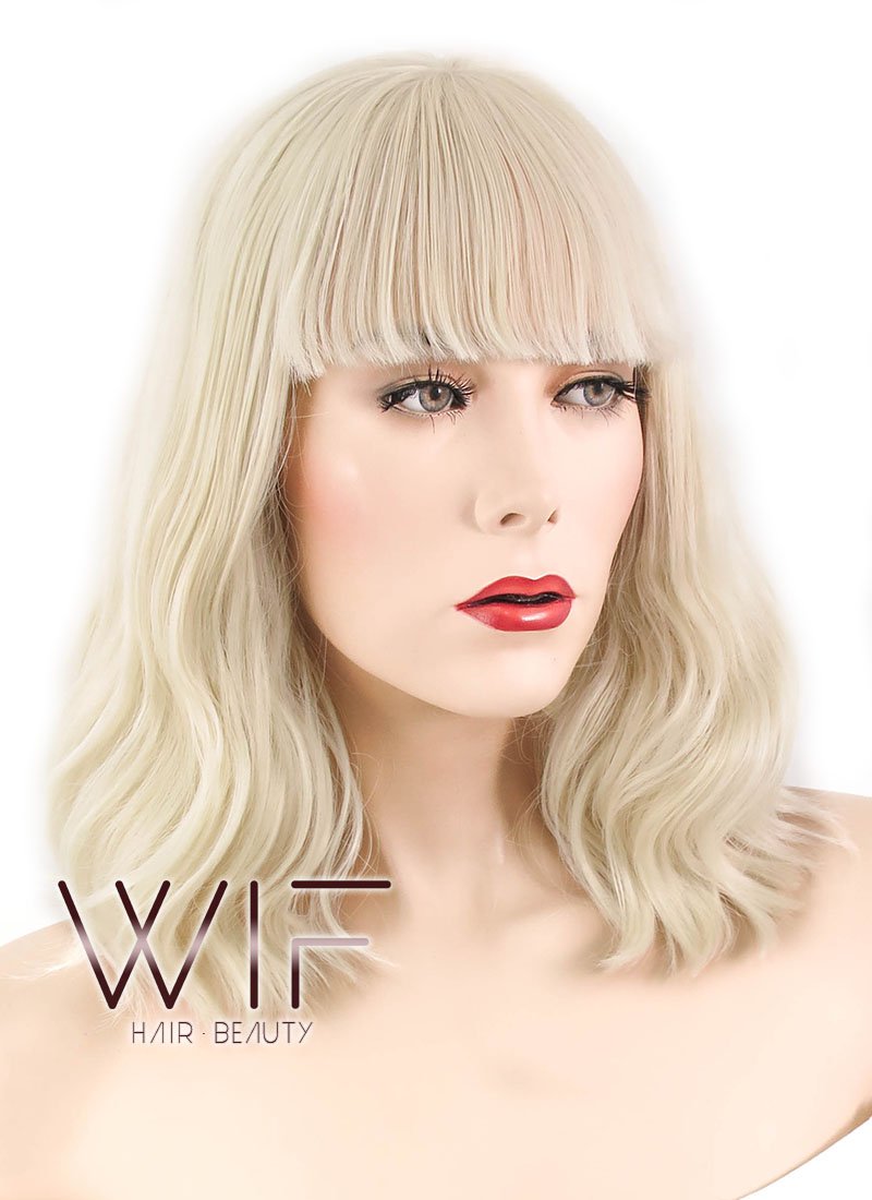 14" Wavy Light Blonde Lace Front Synthetic Wig LF1621