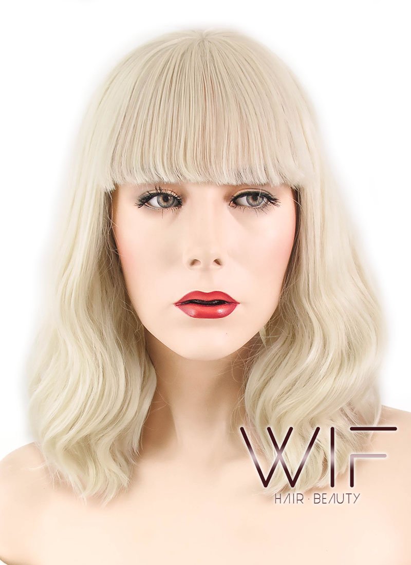 14" Wavy Light Blonde Lace Front Synthetic Wig LF1621