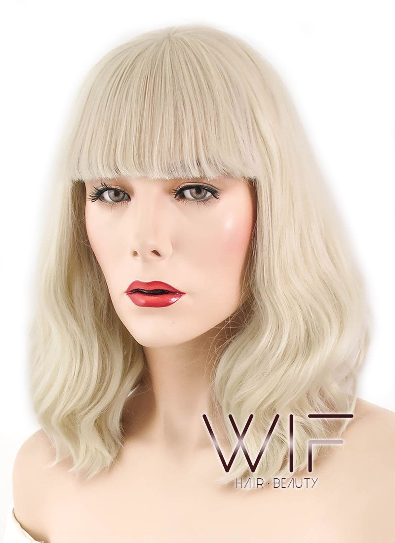 14" Wavy Light Blonde Lace Front Synthetic Wig LF1621