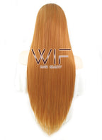 26" Straight Orange With Dark Roots Lace Front Synthetic Wig LF1622