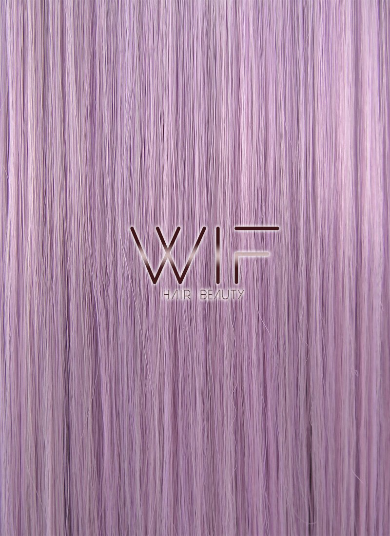 26" Straight Ash Purple With Dark Roots Lace Front Synthetic Wig LF1623