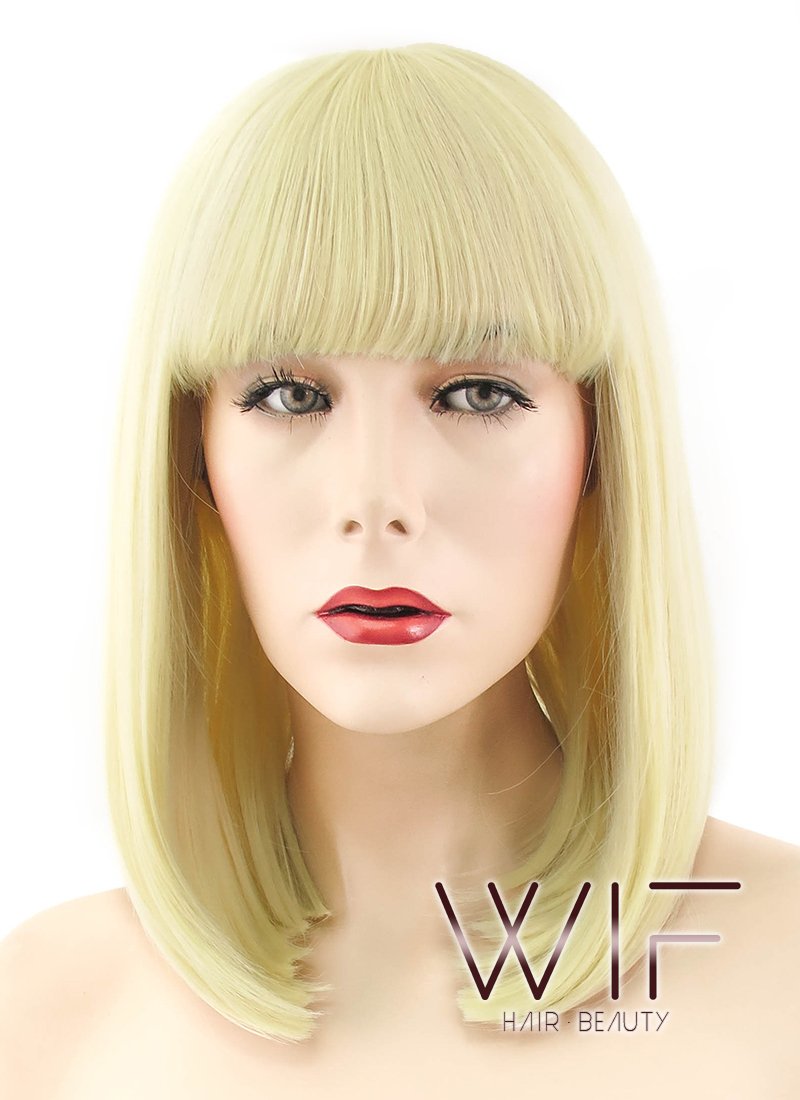 14" Straight Light Blonde Lace Front Synthetic Wig LF1626