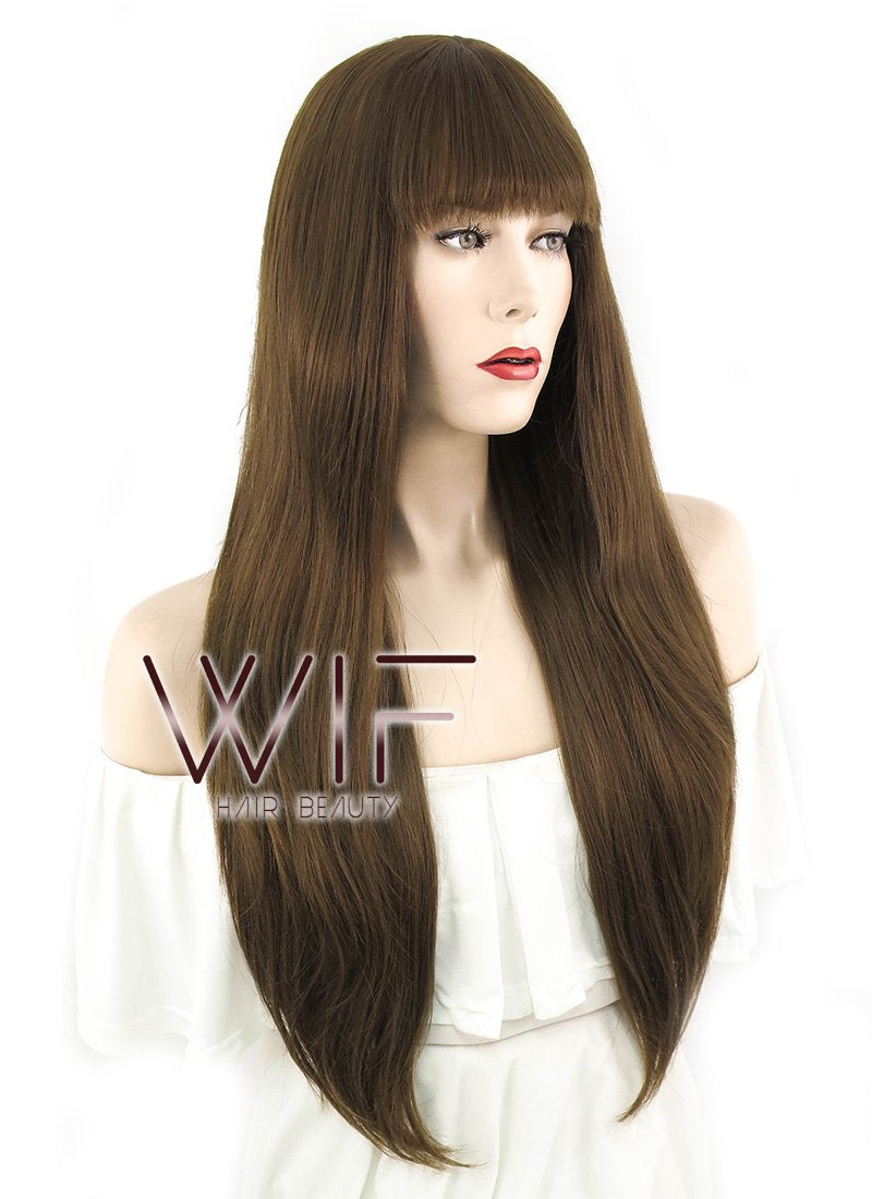 20" Straight Brown Lace Front Synthetic Wig LF1627