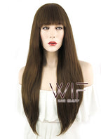 20" Straight Brown Lace Front Synthetic Wig LF1627