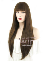 20" Straight Brown Lace Front Synthetic Wig LF1627