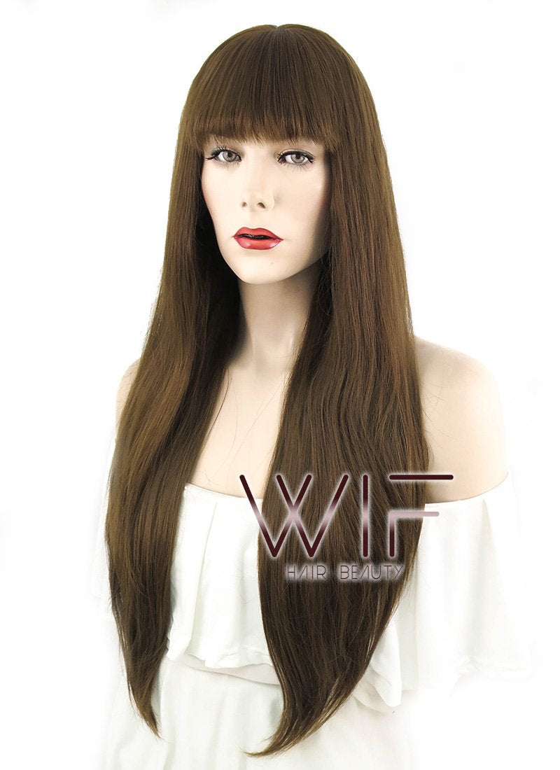 20" Straight Brown Lace Front Synthetic Wig LF1627