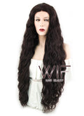 30" Spiral Curly Dark Brown Lace Front Synthetic Wig LF1628