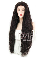 30" Spiral Curly Dark Brown Lace Front Synthetic Wig LF1628
