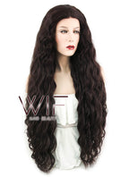 30" Spiral Curly Dark Brown Lace Front Synthetic Wig LF1628