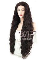 30" Spiral Curly Dark Brown Lace Front Synthetic Wig LF1628