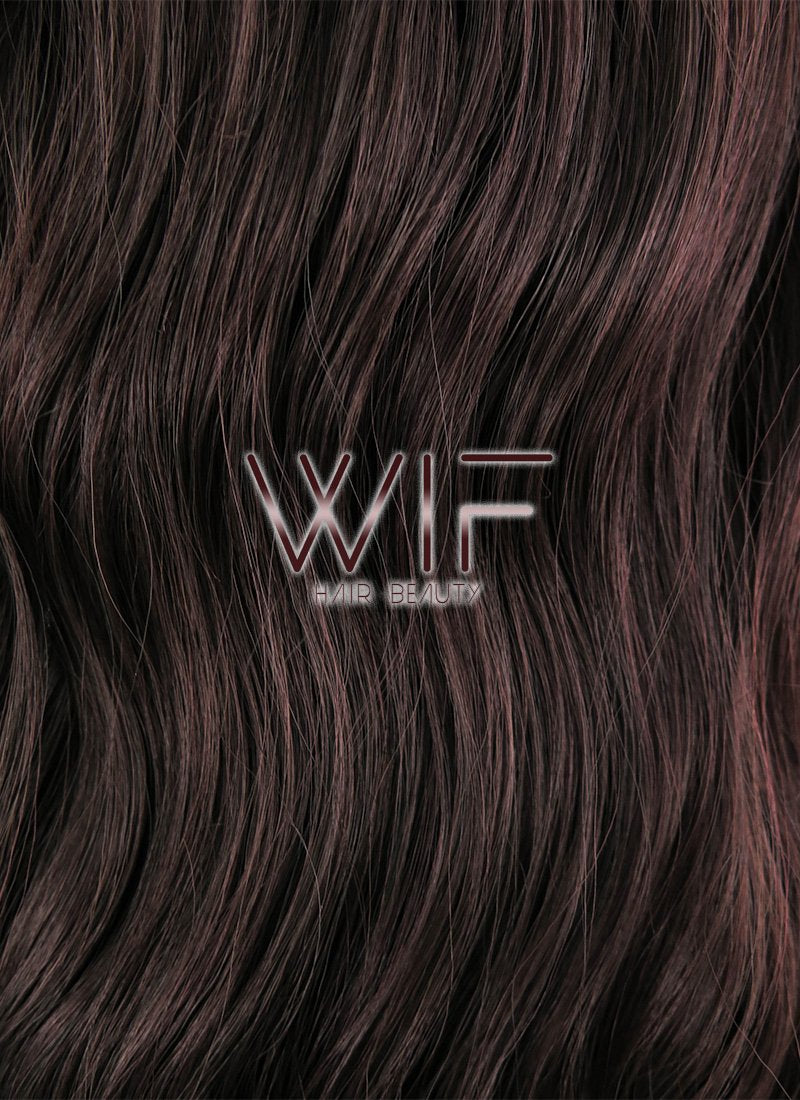 30" Spiral Curly Dark Brown Lace Front Synthetic Wig LF1628
