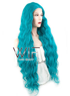 30" Spiral Curly Blue Lace Front Synthetic Wig LF1632
