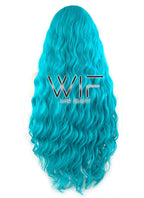 30" Spiral Curly Blue Lace Front Synthetic Wig LF1632