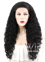 26" Spiral Curly Black Lace Front Synthetic Wig LF166